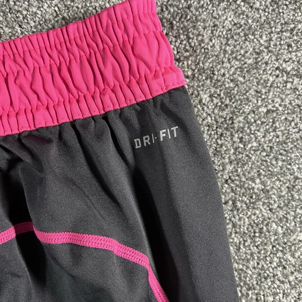 Nike Dri-FIT Running Athletic Shorts Black Pink Women's Large Activewear